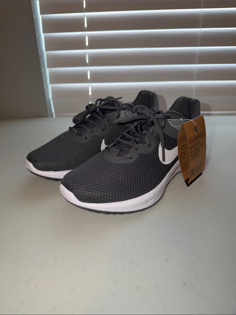 Nike Women's Charcoal Gray and White Running Sneakers
